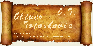 Oliver Totošković vizit kartica